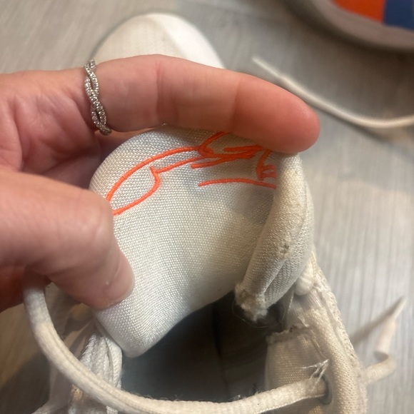 White and Orange Athletic Sneakers - Picture 5 of 6